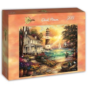 Grafika (T-00709) - Chuck Pinson: "Cottage by the Sea" - 500 Teile Puzzle