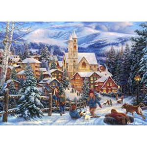 Grafika (T-00722) - Chuck Pinson: "Sledding To Town" - 2000 Teile Puzzle