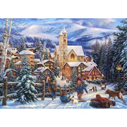 Grafika (T-00725) - Chuck Pinson: "Sledding To Town" - 500 Teile Puzzle
