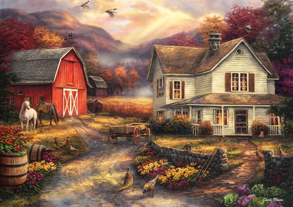 Grafika (T-00763) - Chuck Pinson: "Relaxing on the Farm" - 2000 Teile Puzzle