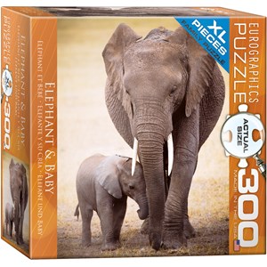 Eurographics (8300-0270) - "Elefanten und Baby" - 300 Teile Puzzle