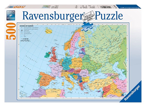 Ravensburger (14130) - "Political Map of Europe" - 500 Teile Puzzle
