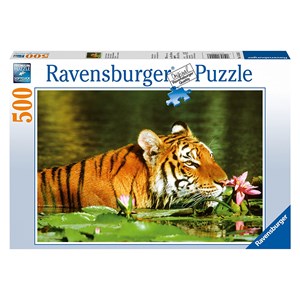 Ravensburger (14245) - "Tiger und Seerosen" - 500 Teile Puzzle
