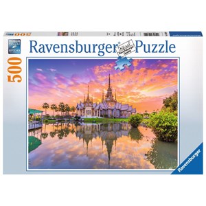 Ravensburger (14649) - "Sonnenuntergang Wat Thai" - 500 Teile Puzzle