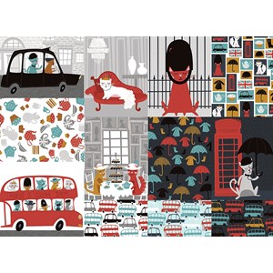 Ravensburger (14387) - "Katzen mit Kultur" - 500 Teile Puzzle