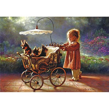 Anatolian (PER3306) - Greg Olsen: "Hunde im Kinderwagen" - 260 Teile Puzzle