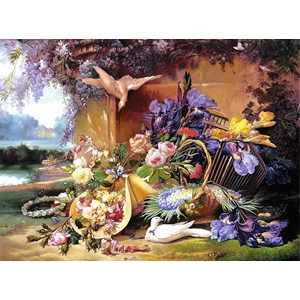 Castorland (C-200276) - Eugene Bidau: "Elegant Still Life with Flowers" - 2000 Teile Puzzle