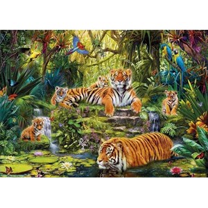 Step Puzzle (84020) - "Tigers in the jungle" - 2000 Teile Puzzle