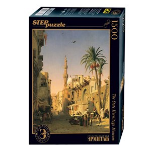 Step Puzzle (83207) - Prosper Marilhat: "Elizbekia Street in Cairo" - 1500 Teile Puzzle
