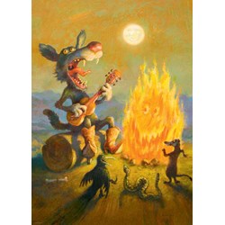 Heye (29620) - Rudi Hurzlmeier: "Singing Coyote" - 1000 Teile Puzzle