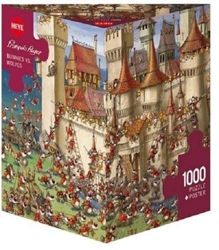 Heye (29633) - François Ruyer: "Bunnies vs. Wolves" - 1000 Teile Puzzle