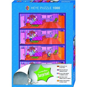 Heye (29172) - Guillermo Mordillo: "Surprise Bedroom" - 1000 Teile Puzzle