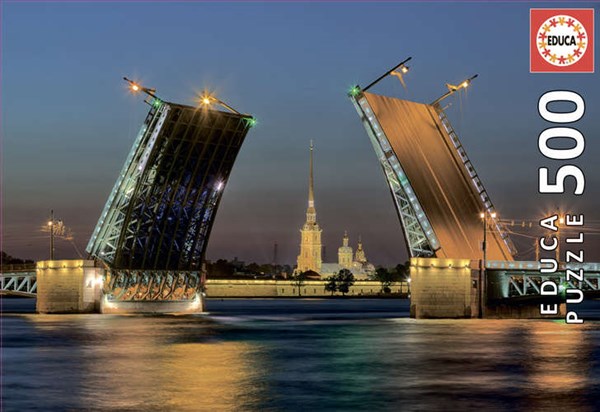 Educa (17413) - "Palace Bridge in Saint Petersburg, Russia" - 500 Teile Puzzle