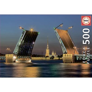 Educa (17413) - "Palace Bridge in Saint Petersburg, Russia" - 500 Teile Puzzle