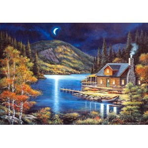 Castorland (C-102990) - John Zaccheo: "Moonlit Cabin" - 1000 Teile Puzzle