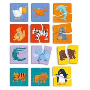 Djeco (01550) - "Animals" - 2 Teile Puzzle