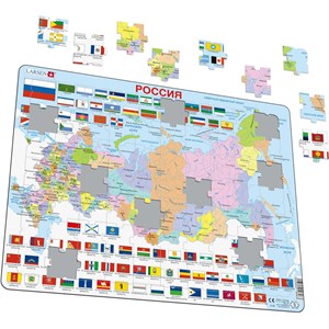 Larsen (K55-RU) - "Russlandkarte (auf Russisch)" - 70 Teile Puzzle