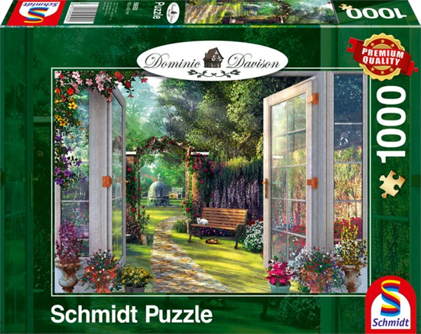 Schmidt Spiele (59592) - Dominic Davison: "Blick in den verwunschenen Garten" - 1000 Teile Puzzle