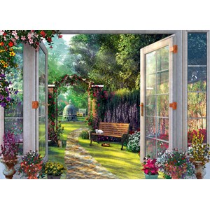 Schmidt Spiele (59592) - Dominic Davison: "Blick in den verwunschenen Garten" - 1000 Teile Puzzle