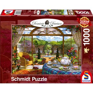Schmidt Spiele (59593) - Dominic Davison: "Blick aus dem Wintergarten" - 1000 Teile Puzzle