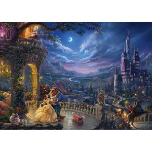 Schmidt Spiele (59484) - Thomas Kinkade: "Die Schöne und das Biest, Tanz im Mondlicht" - 1000 Teile Puzzle