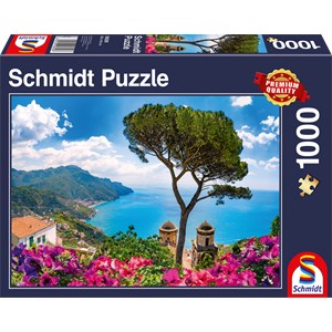 Schmidt Spiele (58329) - "Blick über die Amalfiküste" - 1000 Teile Puzzle
