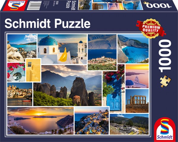 Schmidt Spiele (58338EAN) - "Mach mal Urlaub in … Griechenland" - 1000 Teile Puzzle