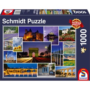 Schmidt Spiele (58340) - "Mach mal Urlaub in… Frankreich" - 1000 Teile Puzzle