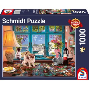 Schmidt Spiele (58344) - "Am Puzzle-Tisch" - 1000 Teile Puzzle