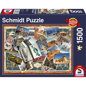 Schmidt Spiele (58343) - "Grüße aus aller Welt" - 1500 Teile Puzzle