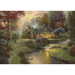 Schmidt Spiele (58464) - Thomas Kinkade: "Friedliche Abendstimmung" - 1000 Teile Puzzle