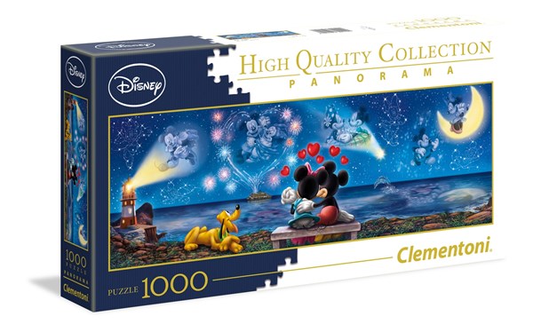 Clementoni (39449) - "Mickey und Minnie, Verliebter Abend" - 1000 Teile Puzzle