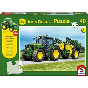 Schmidt Spiele (55625) - "Traktor 6630 mit Feldspritze" - 40 Teile Puzzle