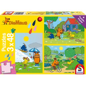 Schmidt Spiele (56213) - "Viel Spaß mit der Maus" - 48 Teile Puzzle