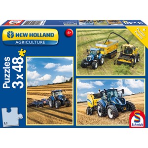 Schmidt Spiele (56214) - "New Holland T7 315 / T5 120 / FR 550" - 48 Teile Puzzle