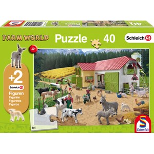 Schmidt Spiele (56189) - "Ein Tag auf dem Bauernhof" - 40 Teile Puzzle