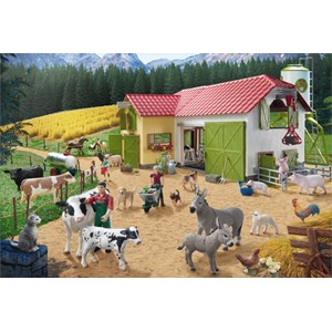 Schmidt Spiele (56189) - "Ein Tag auf dem Bauernhof" - 40 Teile Puzzle