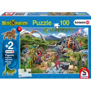 Schmidt Spiele (56192) - "Im Reich der Dinosaurier" - 100 Teile Puzzle