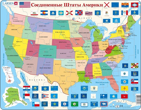 Larsen (K12-RU) - "United States of America" - 48 Teile Puzzle
