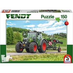 Schmidt Spiele (56257) - "Fendt 211 Vario mit Fendt Wender Twister" - 150 Teile Puzzle