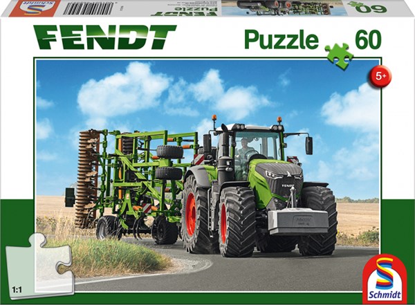Schmidt Spiele (56255) - "Fendt 1050 Vario mit Amazone Grubber Cenius" - 60 Teile Puzzle