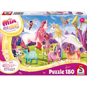 Schmidt Spiele (56247) - "Mia and me, Ankunft der Pony-Einhörner" - 150 Teile Puzzle