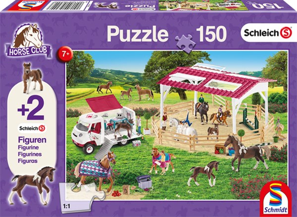 Schmidt Spiele (56240) - "Reitschule und Tierärztin" - 150 Teile Puzzle