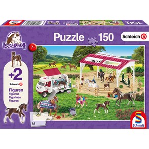 Schmidt Spiele (56240) - "Reitschule und Tierärztin" - 150 Teile Puzzle