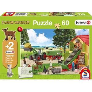 Schmidt Spiele (56241) - "Heueinfahrt auf dem Bauernhof" - 60 Teile Puzzle