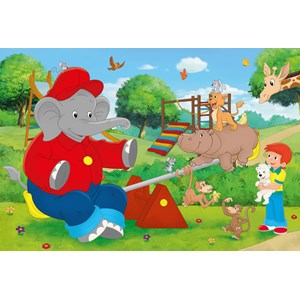 Schmidt Spiele (56262) - "Benjamin Blümchen Kinderpuzzle mit Turnbeutel" - 40 Teile Puzzle
