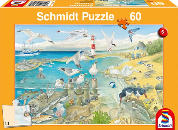 Schmidt Spiele (56248) - "Tiere am Meer" - 60 Teile Puzzle