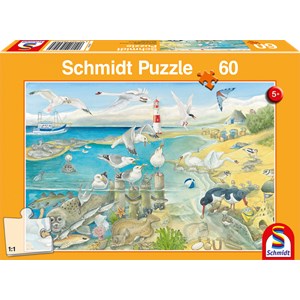Schmidt Spiele (56248) - "Tiere am Meer" - 60 Teile Puzzle