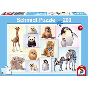 Schmidt Spiele (56270) - "Tierkinder der Wildnis" - 200 Teile Puzzle