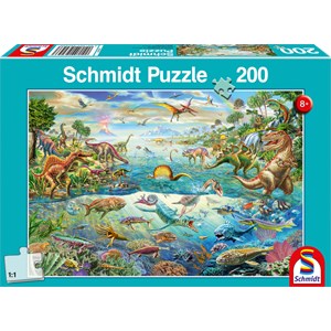 Schmidt Spiele (56253) - "Entdecke die Dinosaurier" - 200 Teile Puzzle